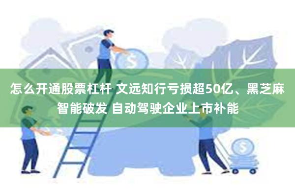 怎么开通股票杠杆 文远知行亏损超50亿、黑芝麻智能破发 自动驾驶企业上市补能