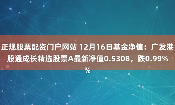 正规股票配资门户网站 12月16日基金净值：广发港股通成长精选股票A最新净值0.5308，跌0.99%