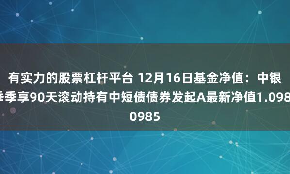 有实力的股票杠杆平台 12月16日基金净值：中银季季享90天滚动持有中短债债券发起A最新净值1.0985