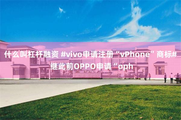 什么叫杠杆融资 #vivo申请注册“vPhone”商标# 继此前OPPO申请“oph