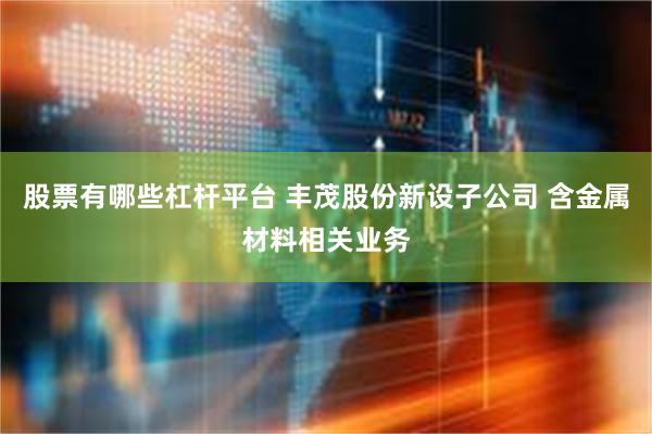 股票有哪些杠杆平台 丰茂股份新设子公司 含金属材料相关业务